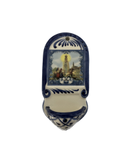 Bénitier en faïence - Notre dame de Fatima en couleur