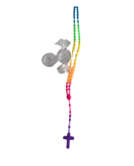 Chapelet grain croix blanc