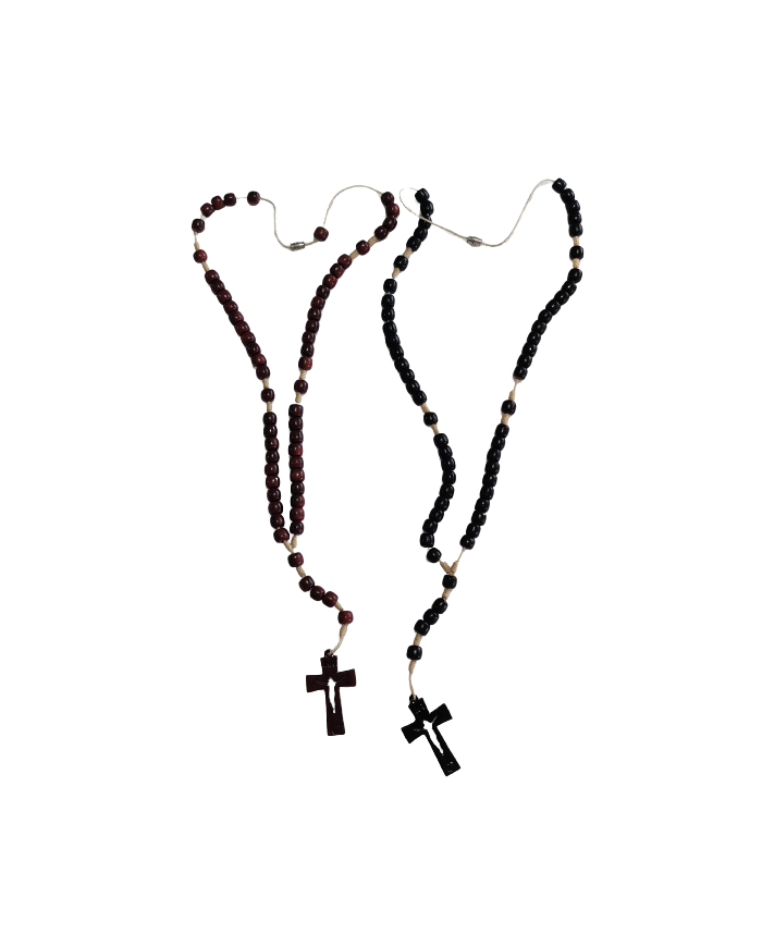 Rosario de madera con cierre