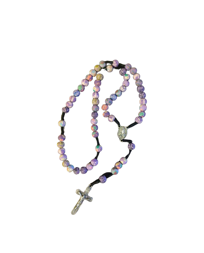 Cord rosary mauve